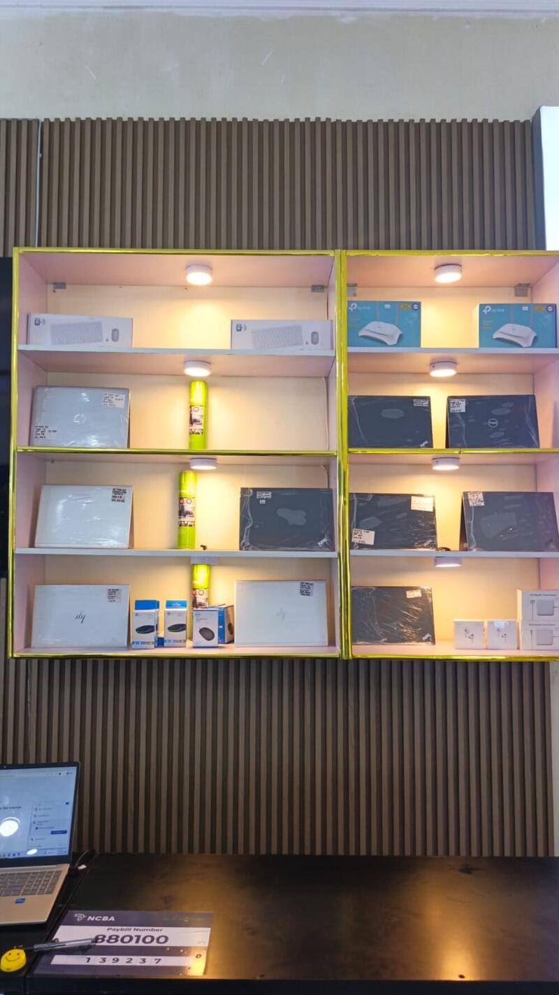 Laptop and electronics accessories shelf